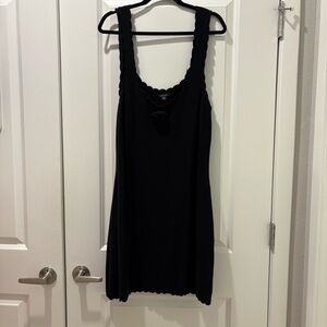 Black Sleeveless Knit Dress